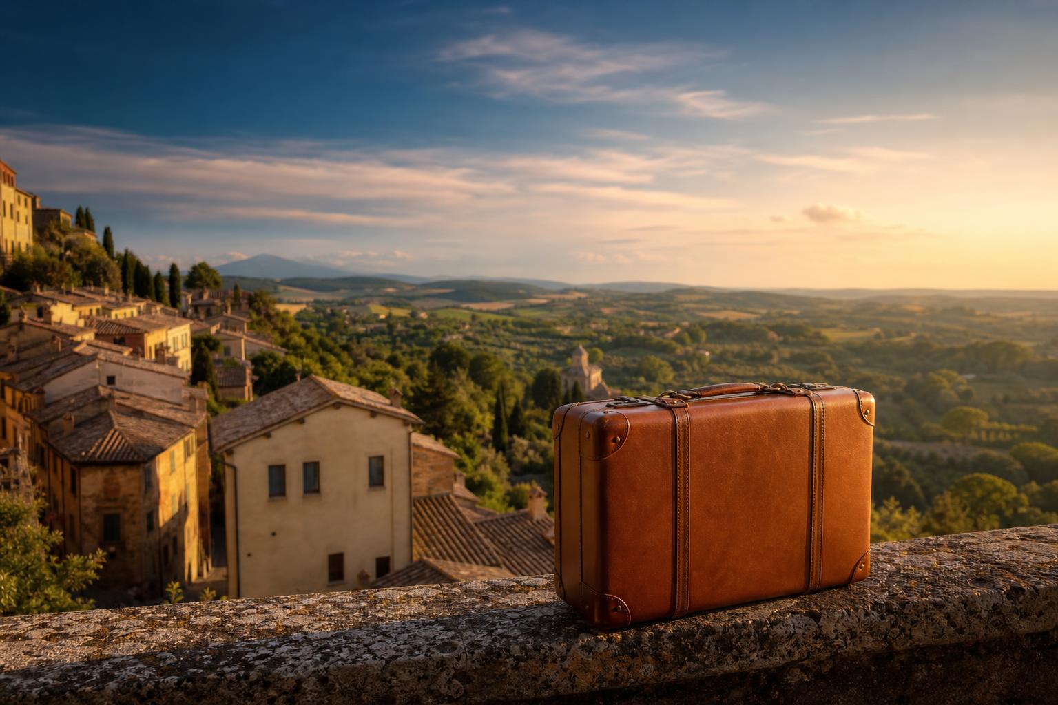 European hilltop town overlook