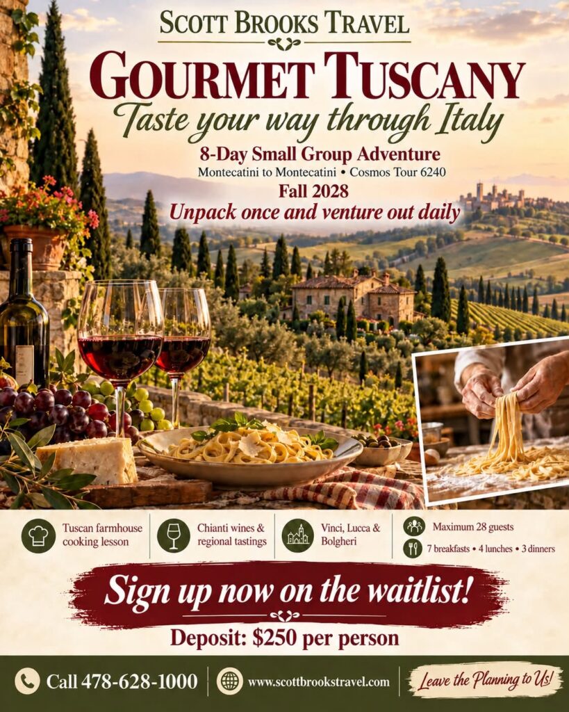 Gourmet Tuscany Fall 2028 flyer